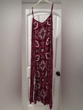 Idyllwind Burgundy Paisley Maxi Dress